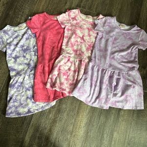 Toddler Dress Bundle | 4T 32 Degrees Cool Pink and Purple Tie Dye - 4 Dresses